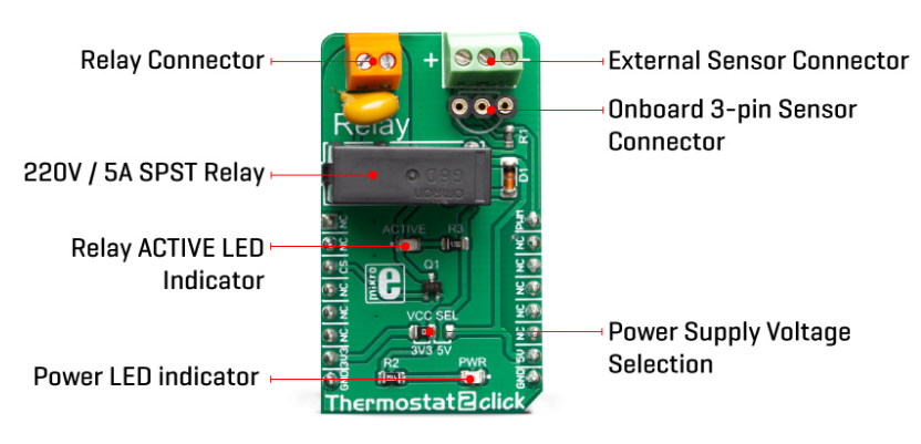 Mikroe MIKROE-3415 Thermostat 2 Click